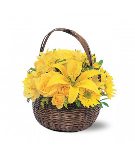 Yellow Floral Basket